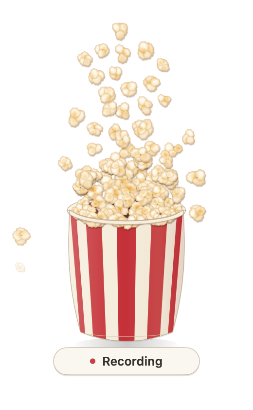 HUD at a loud speaking level, kernels filling the frame