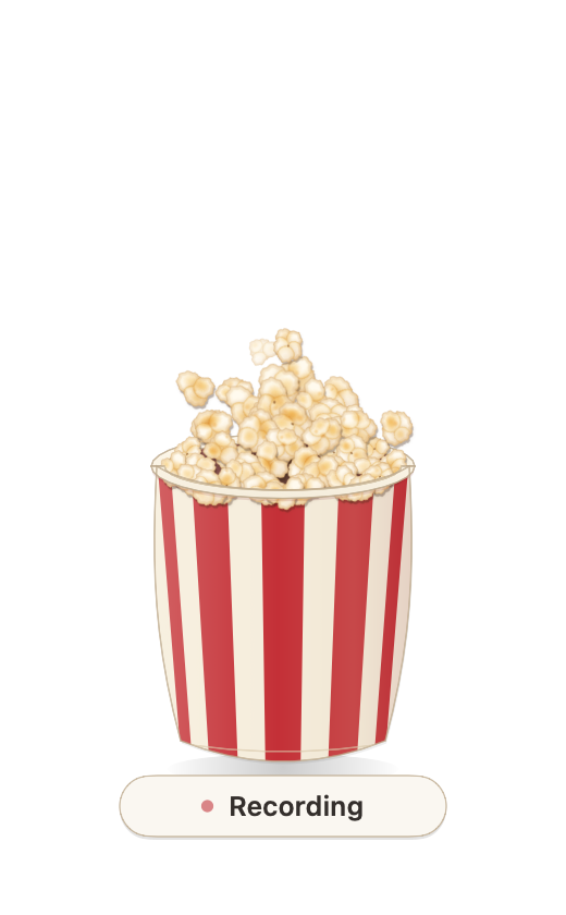 HUD at a quiet speaking level, few kernels